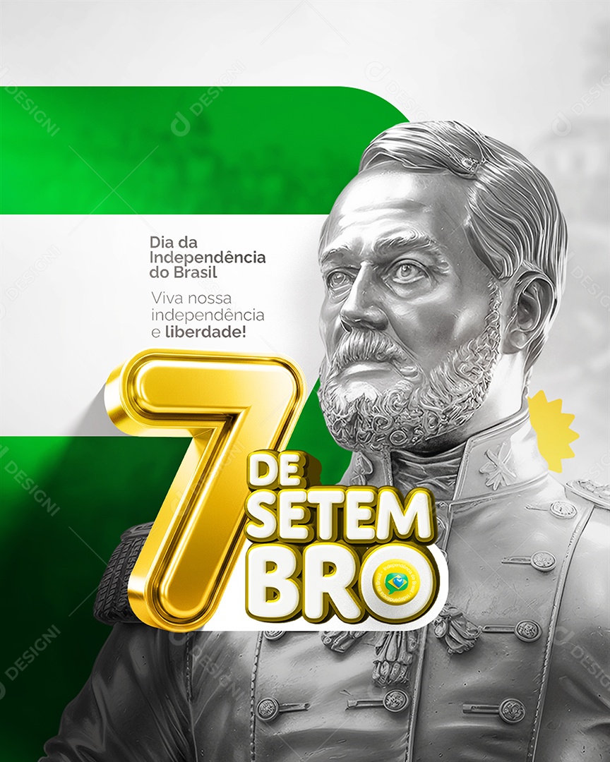 Flyer Dia da Independência do Brasil 07 de Setembro Social Media PSD Editável