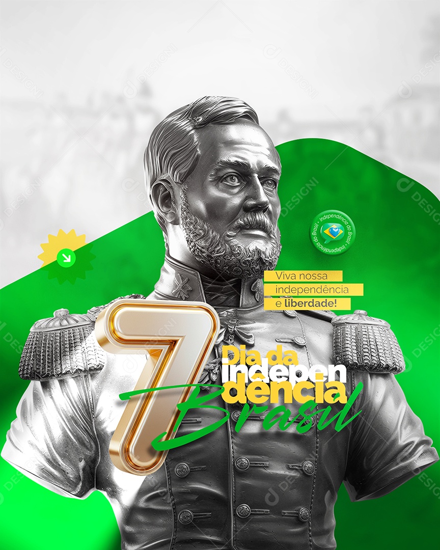 Flyer Dia da Independência do Brasil 07 de Setembro Social Media PSD Editável