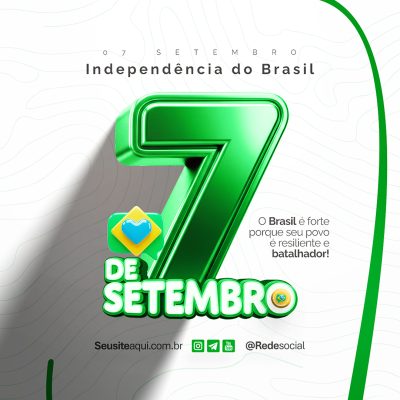 Dia da Independência do Brasil 07 de Setembro Social Media PSD Editável