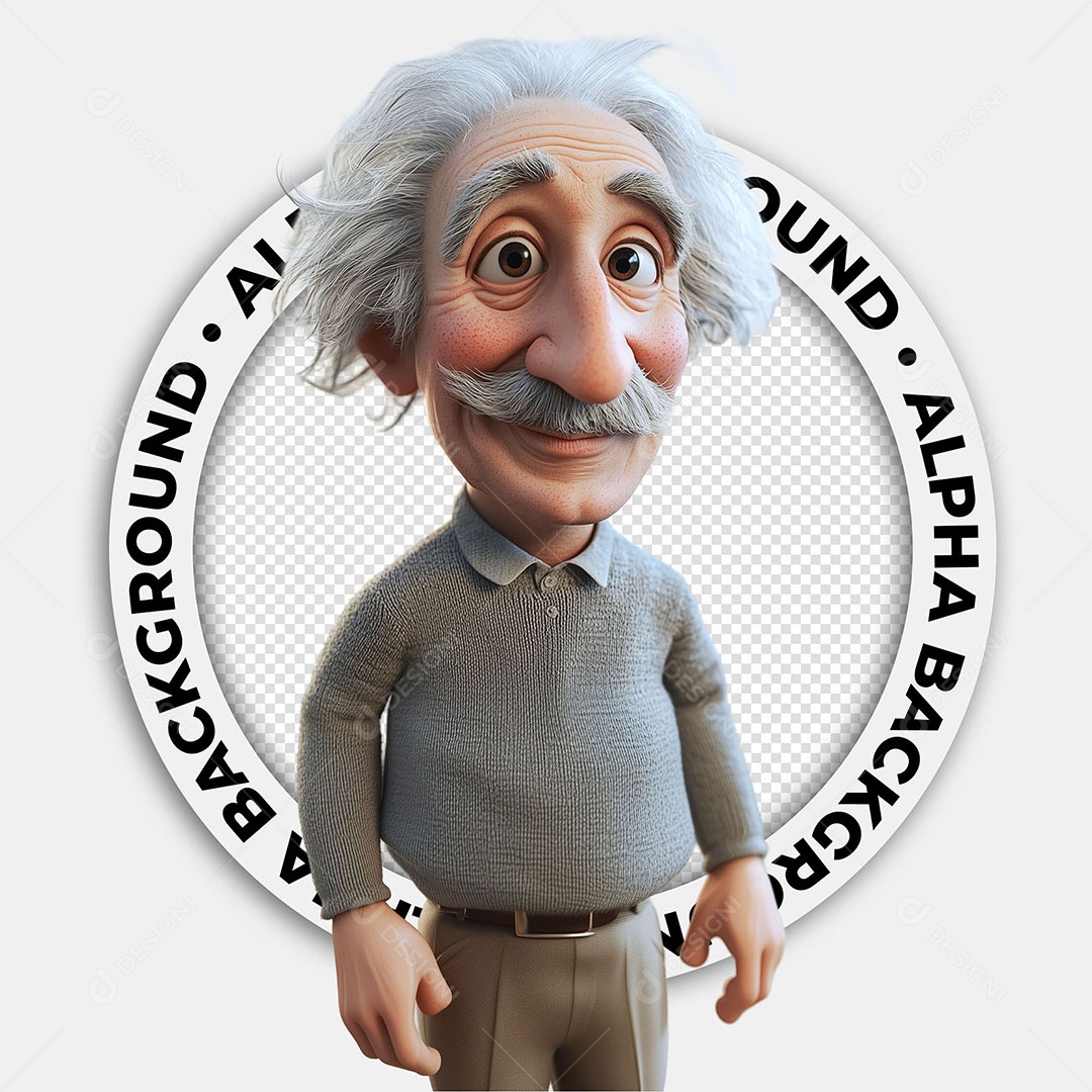 Personagem 3D Albert Einstein Para Composição PSD