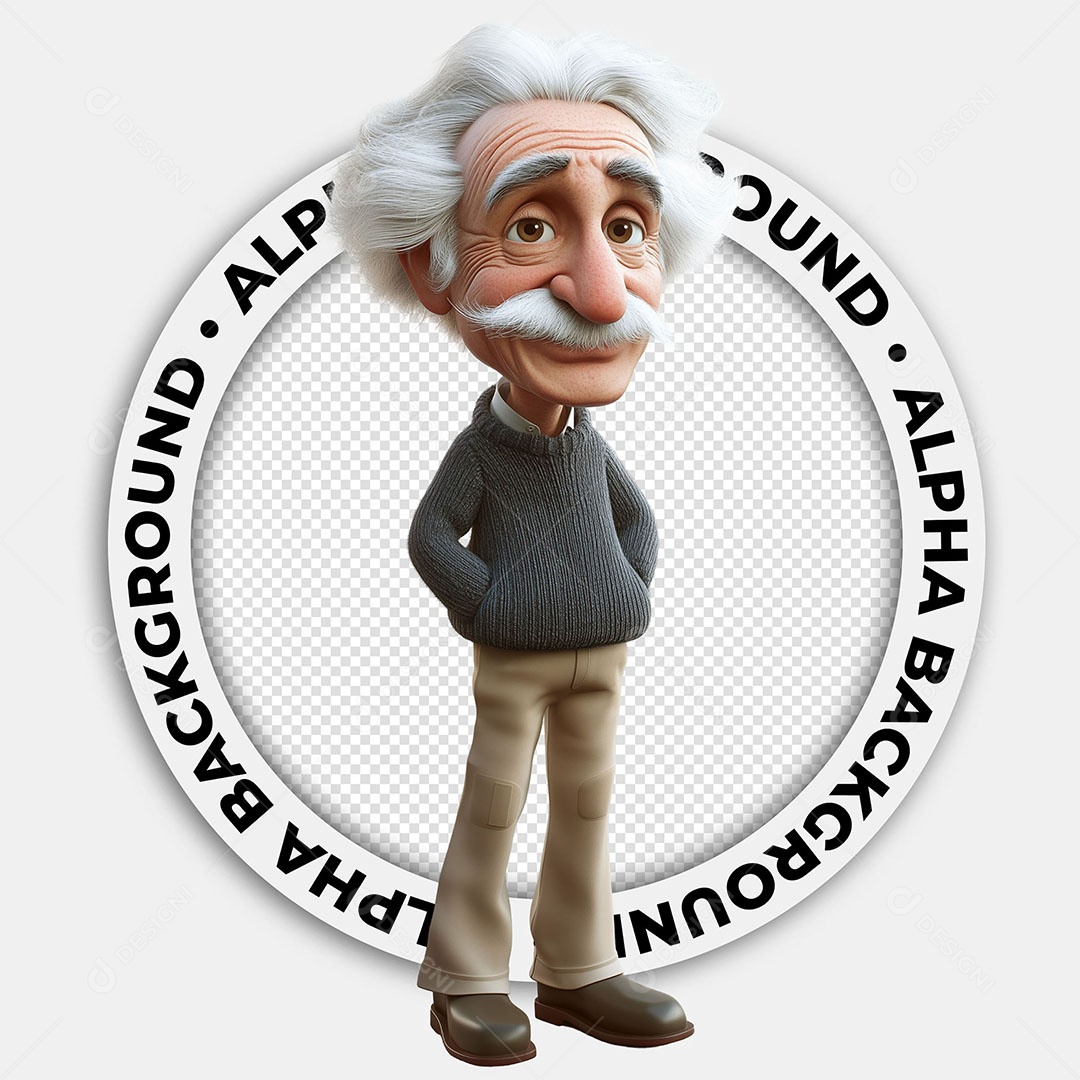 Personagem 3D Albert Einstein Para Composição PSD