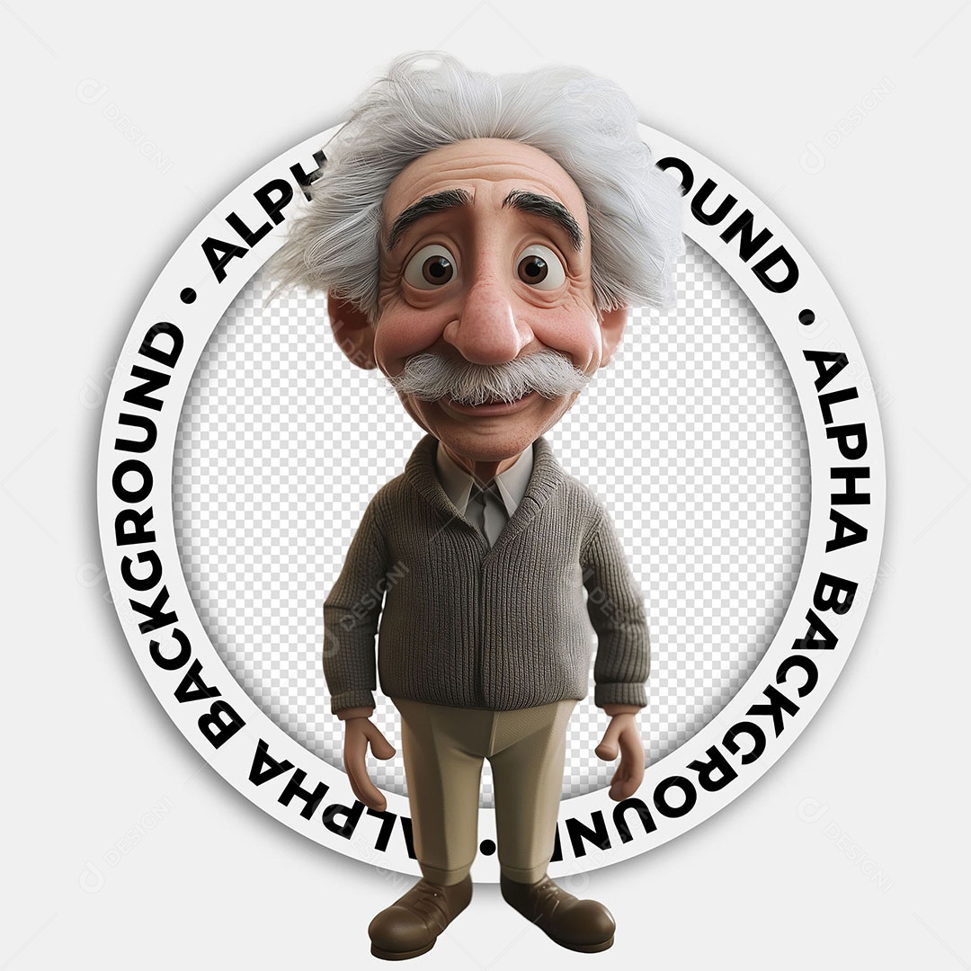 Personagem 3D Albert Einstein Para Composição PSD