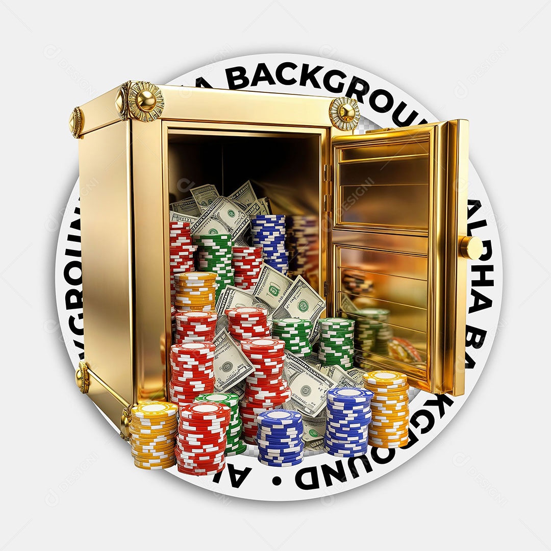 Elemento 3D Fichas de Pôquer Para Composição PSD