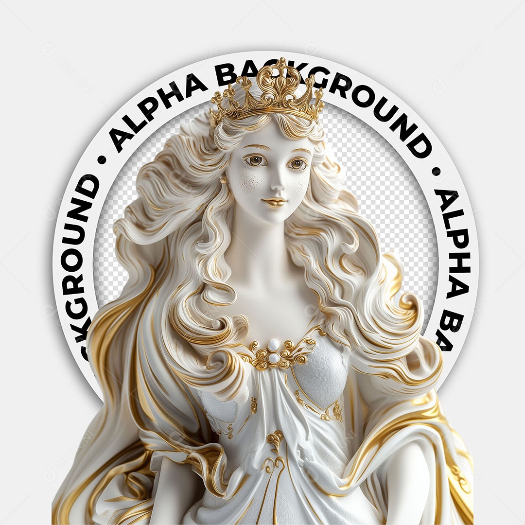 Elemento 3D Estátua Para Composição PSD