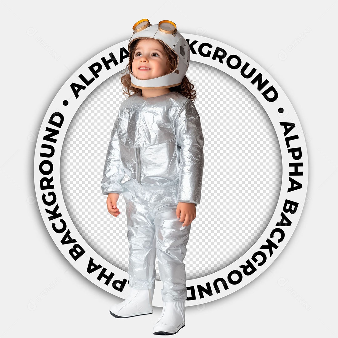 Personagem 3D menina Astronauta Para Composição PSD