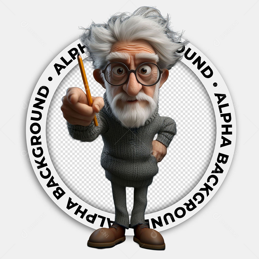 Personagem 3D Albert Einstein Para Composição PSD