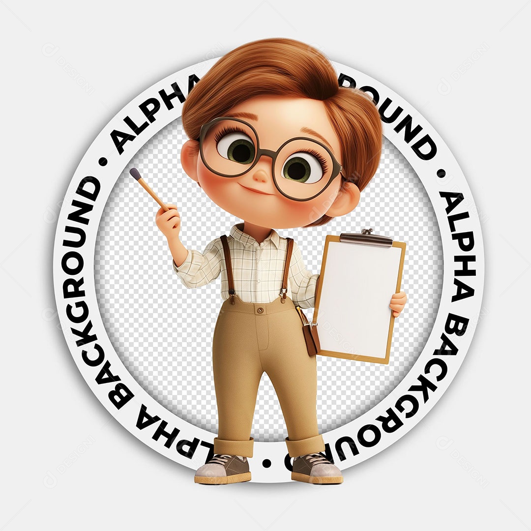 Personagem 3D Professor Para Composição PSD