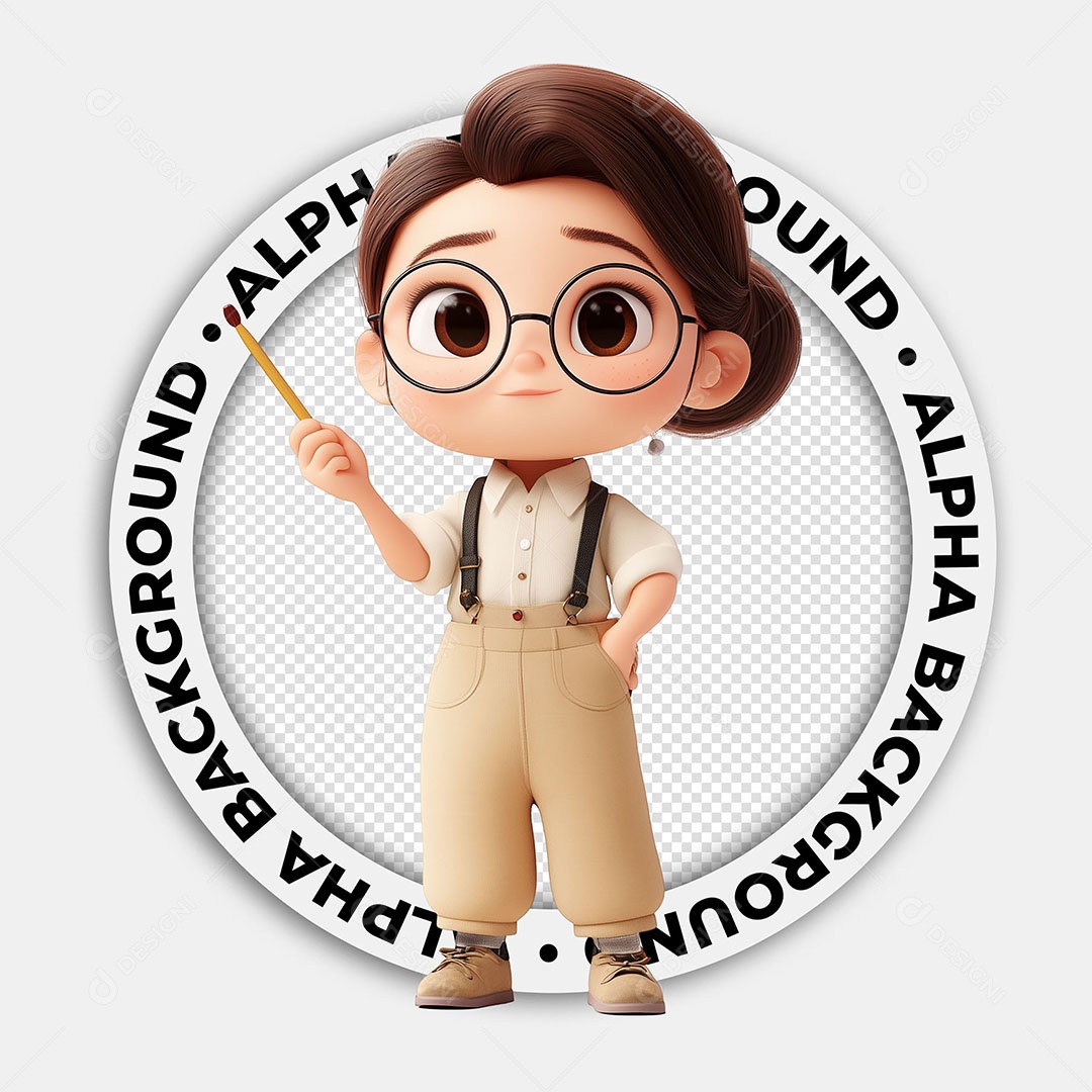 Personagem 3D Professora Para Composição PSD