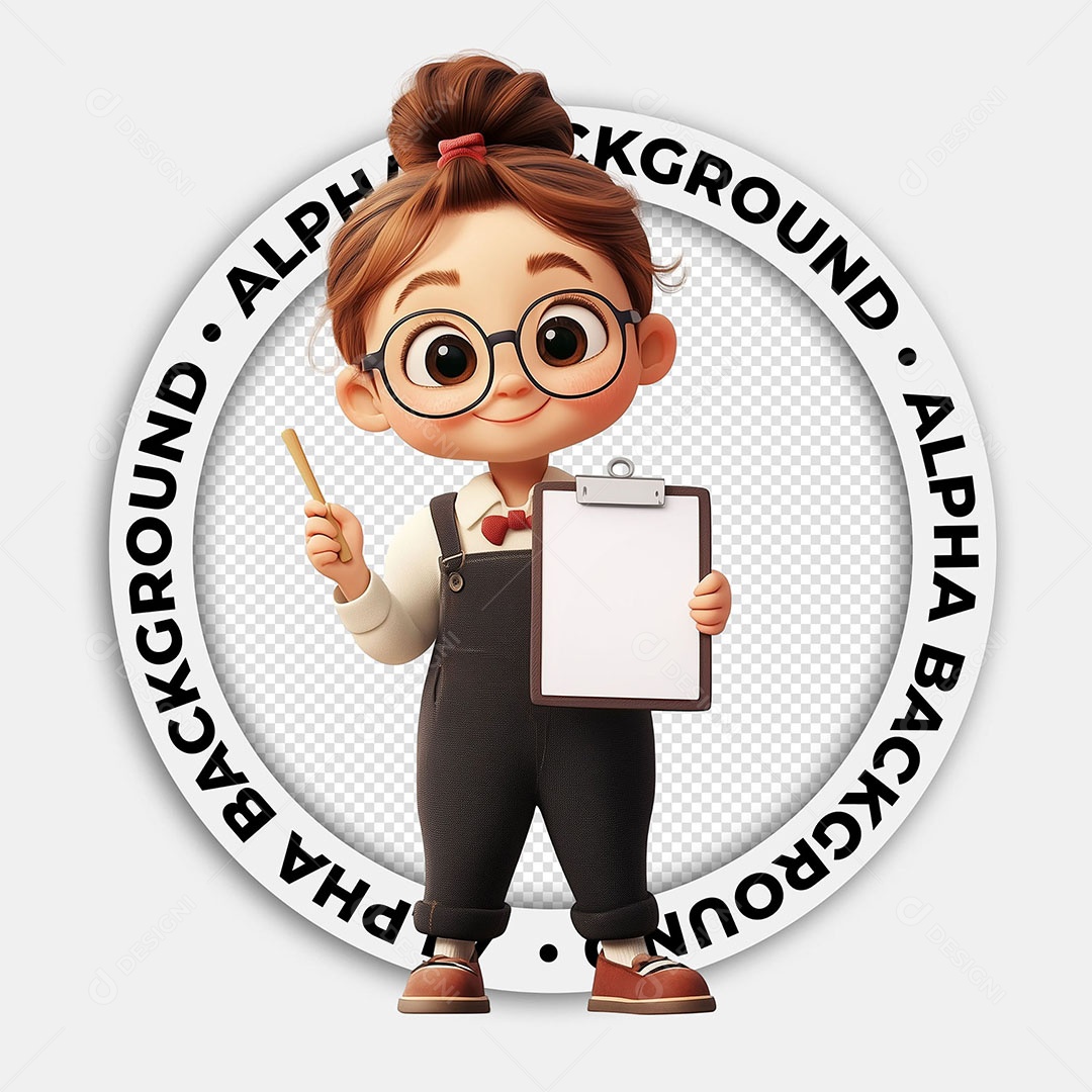 Personagem 3D Professora Para Composição PSD
