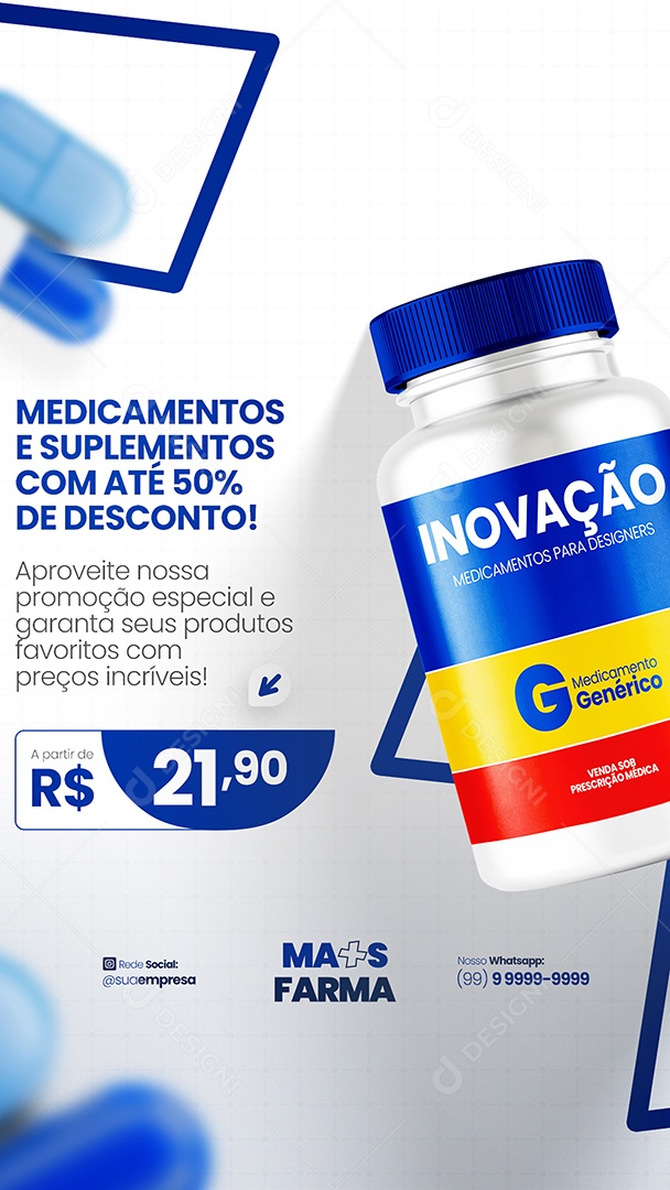 Story Farmácia Medicamentos e Suplementos Social Media PSD Editável