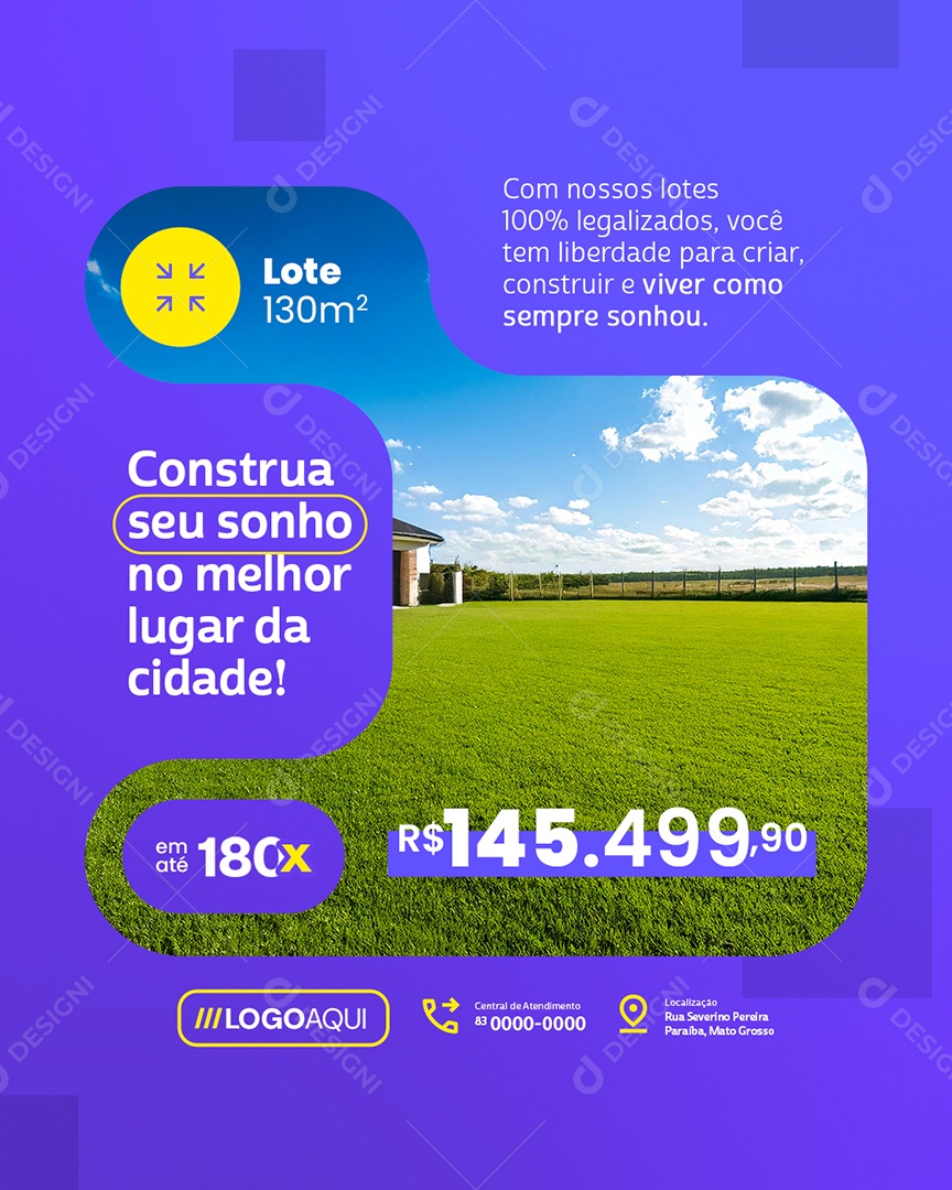 Loteamento Construa Seu Sonho Social Media PSD Editável