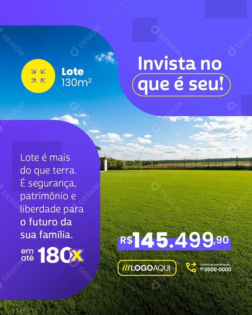 Loteamento Invista no Que é Seu Social Media PSD Editável