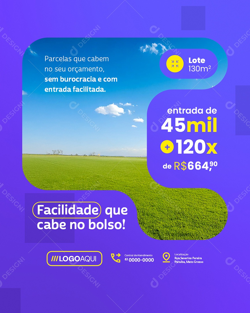 Loteamento Facilidade Que Cabe no Bolso Social Media PSD Editável