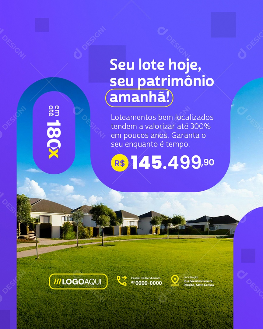 Loteamento Seu Lote Hoje Social Media PSD Editável