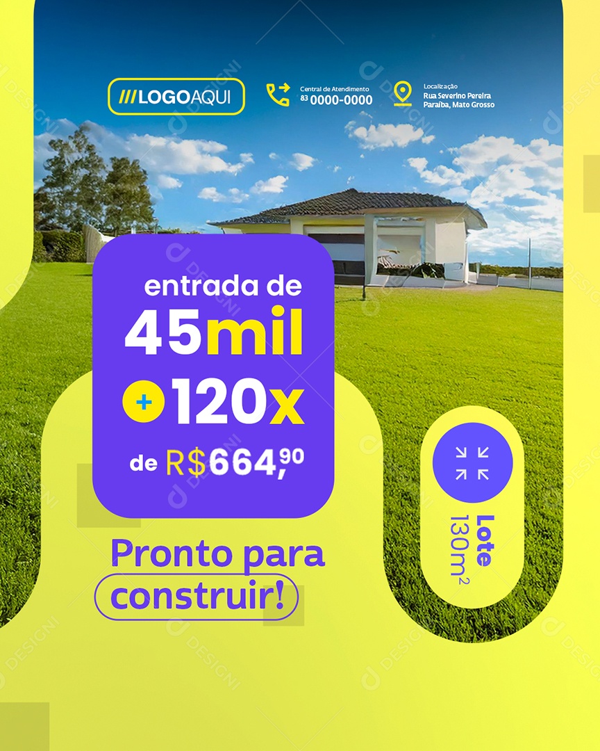 Loteamento Pronto para Construir Social Media PSD Editável