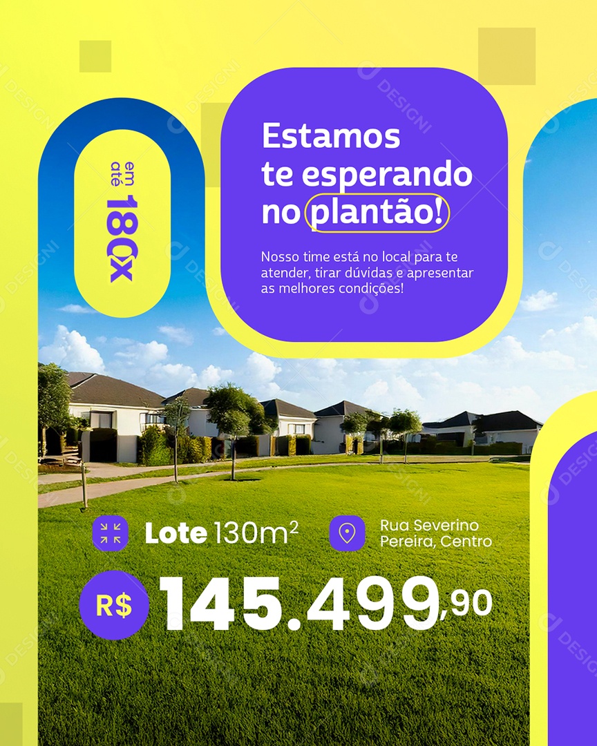 Loteamento Estamos Te Esperando no Plantão Social Media PSD Editável