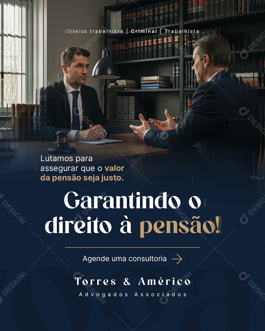 Advogado Garantindo o Direito à Pensão Social Media PSD Editável