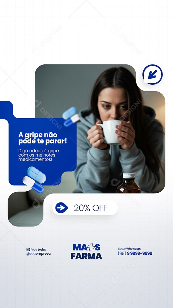 Story Farmácia A Gripe Não Pode Te Parar Social Media PSD Editável