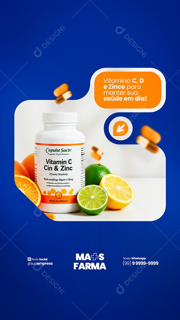 Story Farmácia Saúde em Dia Social Media PSD Editável