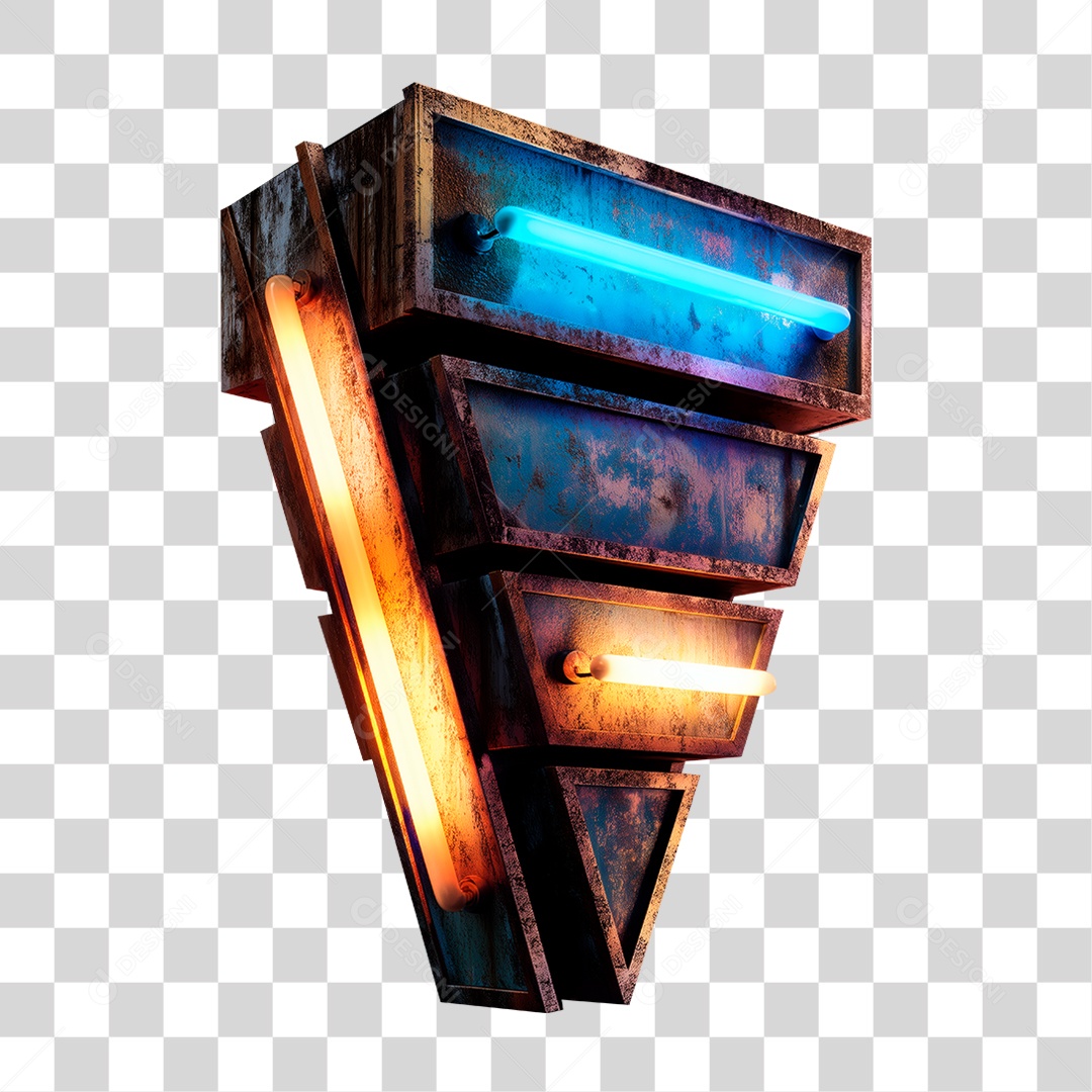 Seta Neon PNG Transparente