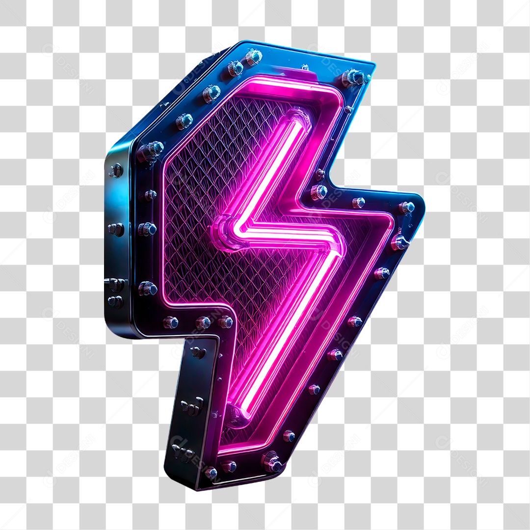 Raio Neon PNG Transparente