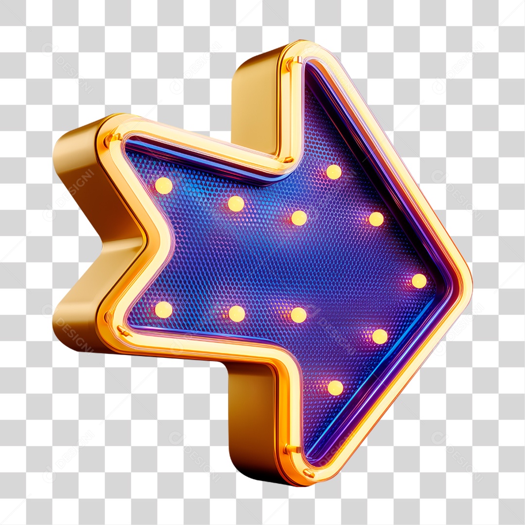 Seta Neon PNG Transparente
