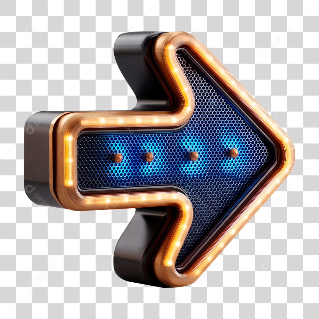 Seta Neon PNG Transparente