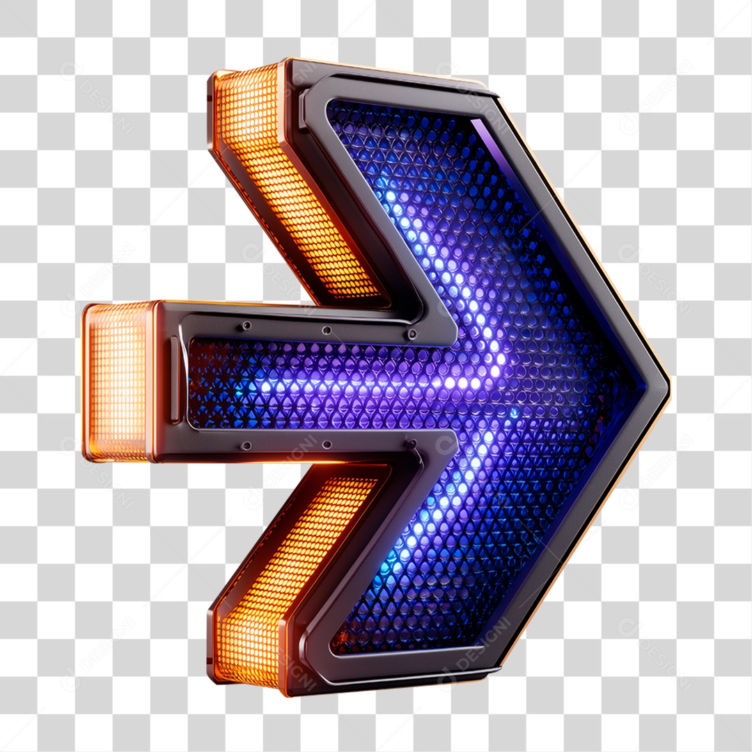 Seta Neon PNG Transparente