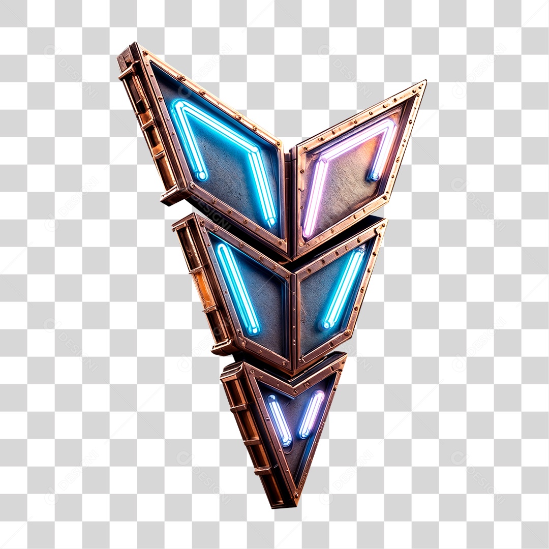 Placa Neon PNG Transparente