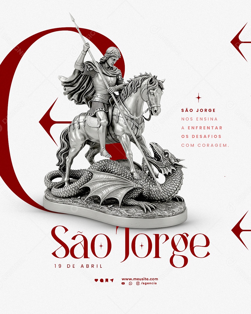 Dia De São Jorge 23 De Abril Social Media PSD Editável