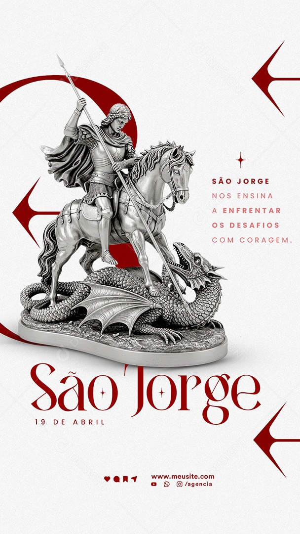 Story Dia De São Jorge 23 De Abril Social Media PSD Editável