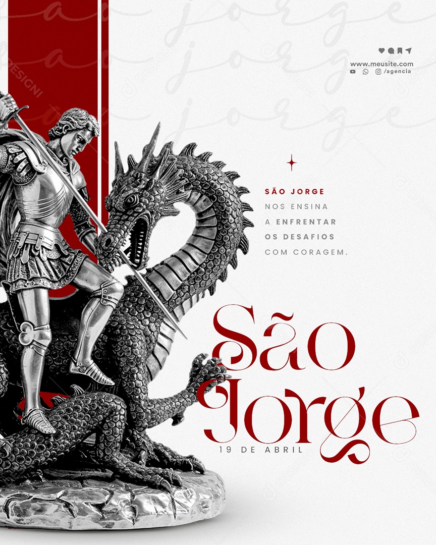 Dia De São Jorge 23 De Abril Social Media PSD Editável
