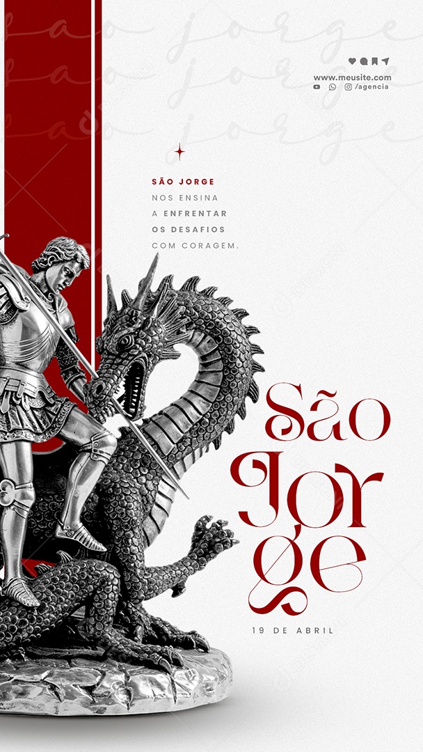 Dia De São Jorge 23 De Abril Social Media PSD Editável