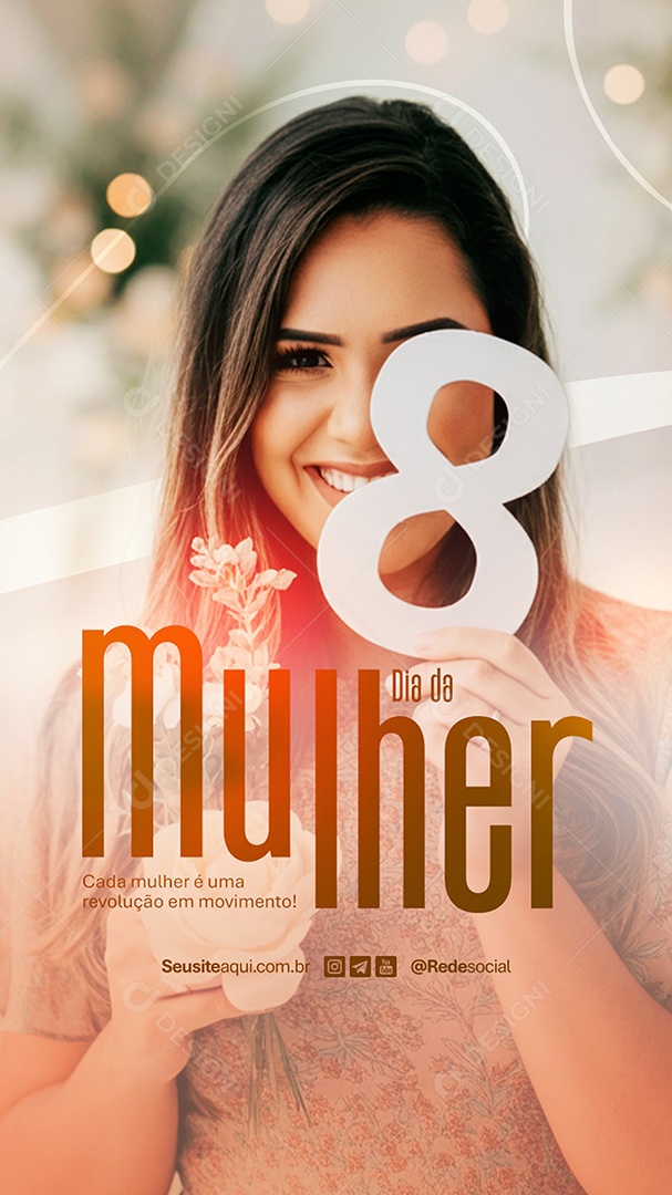 Story Feliz Dia Da Mulher 08 de Março Social Media PSD Editável