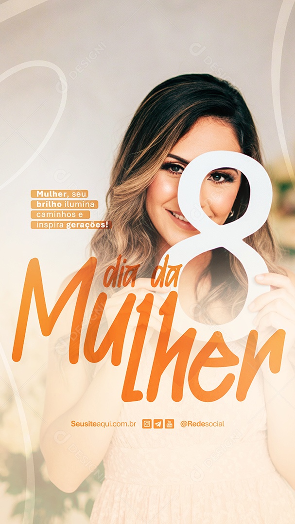 Story Dia Da Mulher 08 de Março Inspiram Gerações Social Media PSD Editável