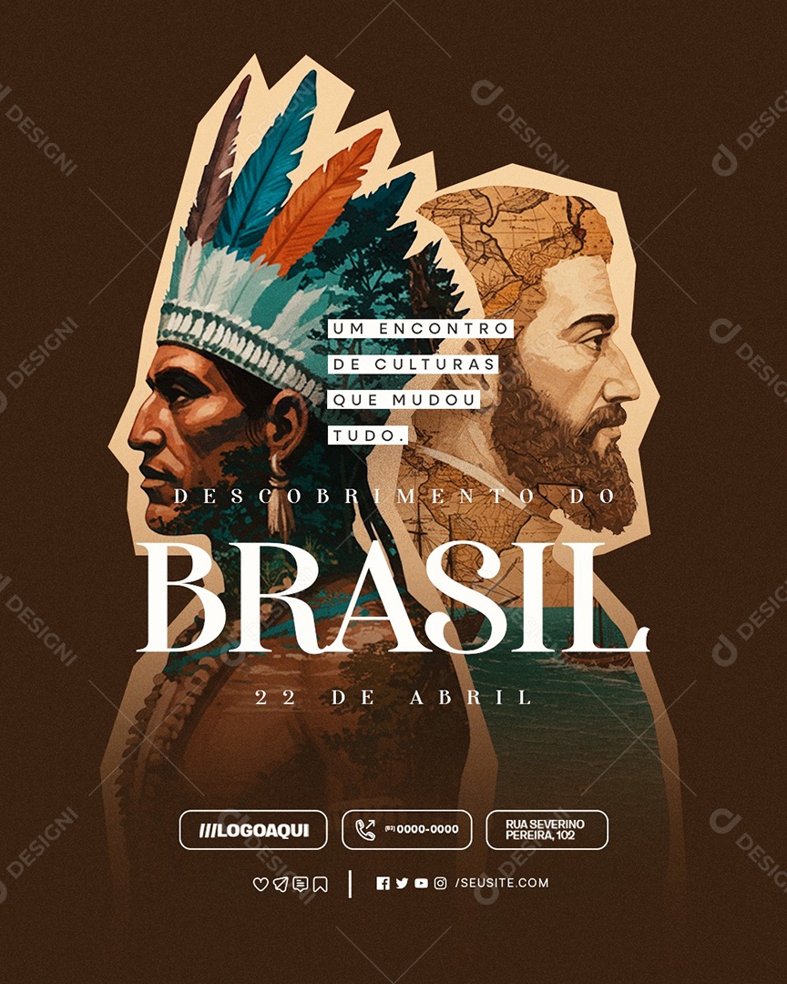Dia do Descobrimento do Brasil 22 de Abril Social Media PSD Editável