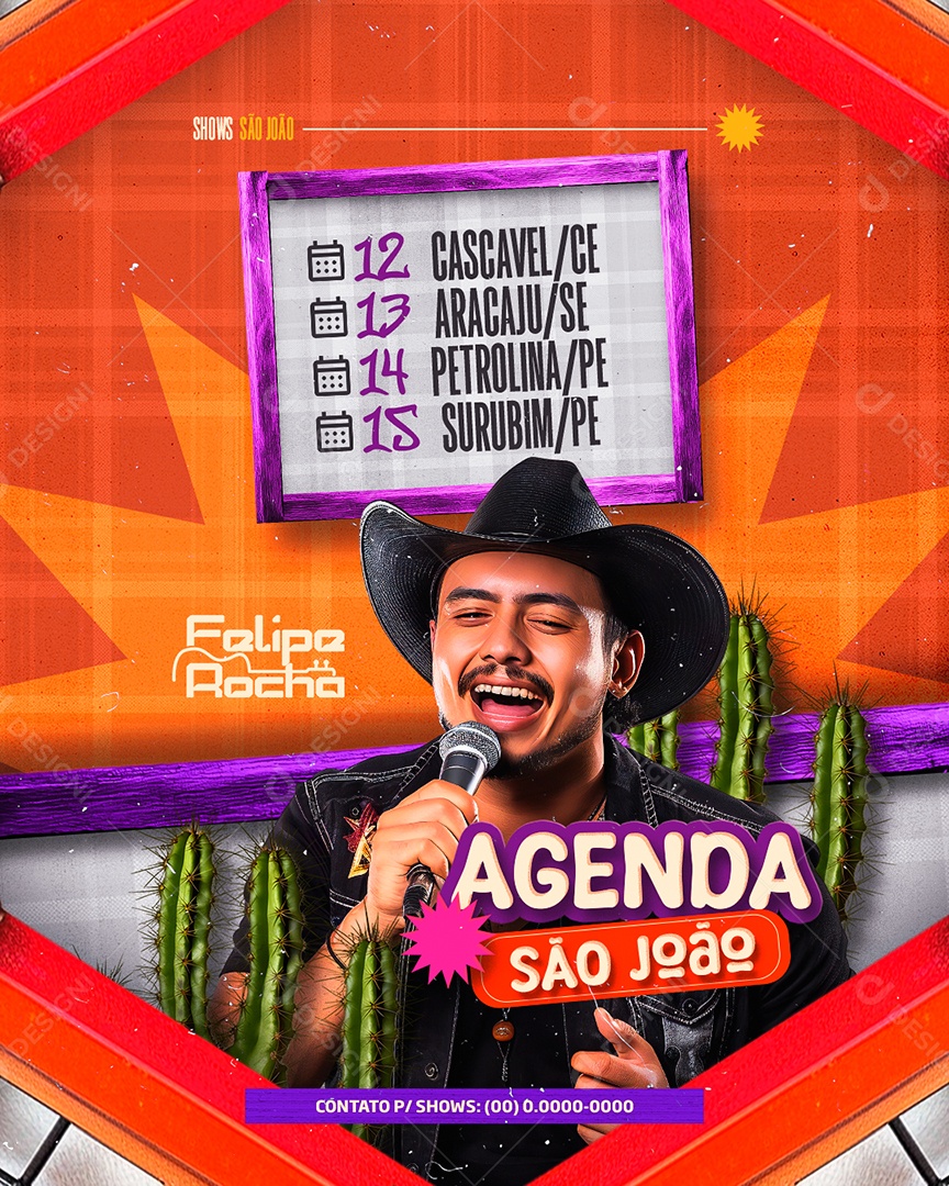 Flyer Agenda São João Social Media PSD Editável