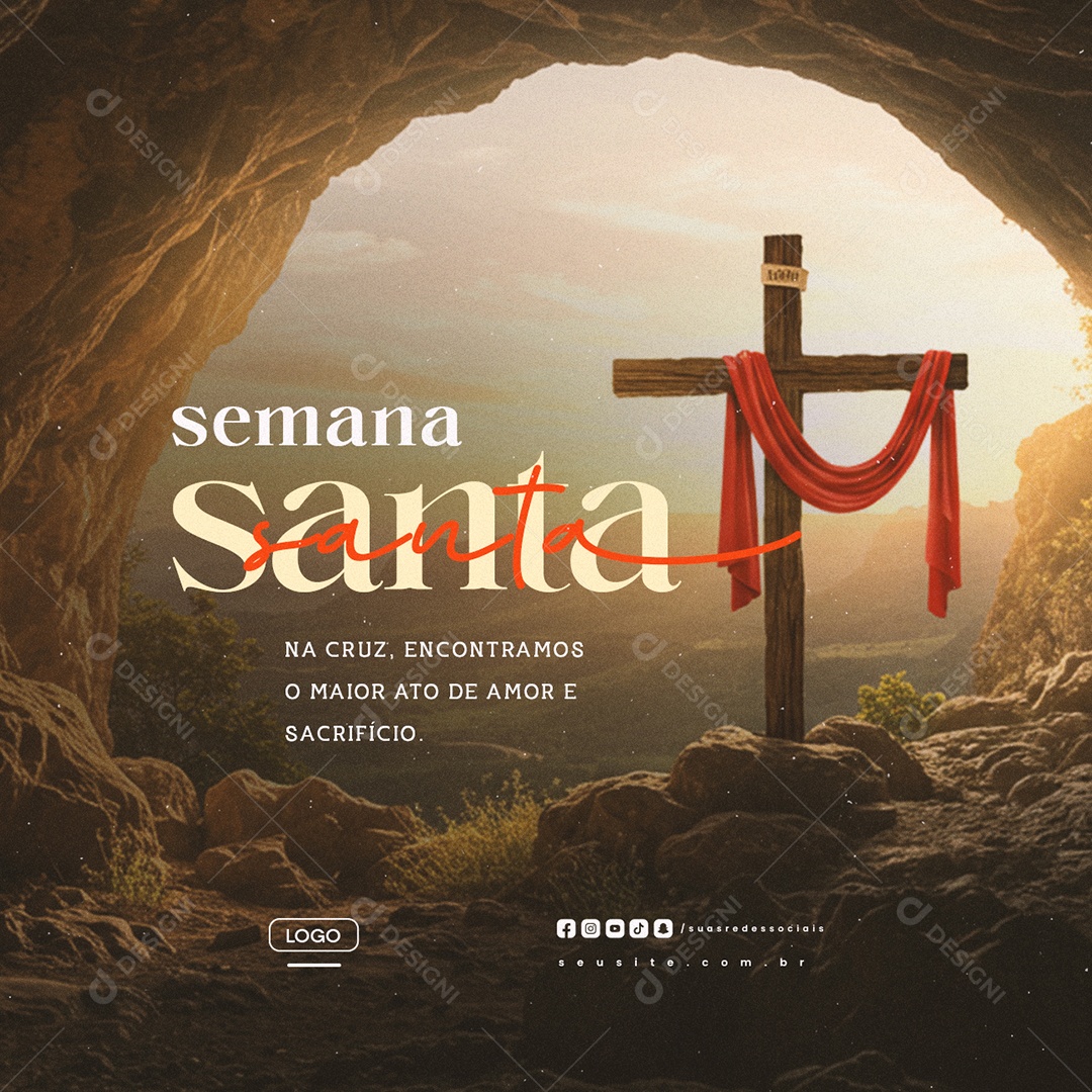 Semana Santa Na Cruz Social Media PSD Editável
