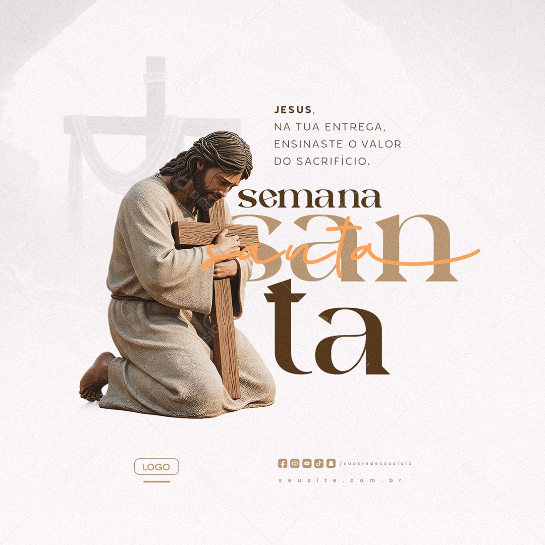Semana Santa Jesus Social Media PSD Editável