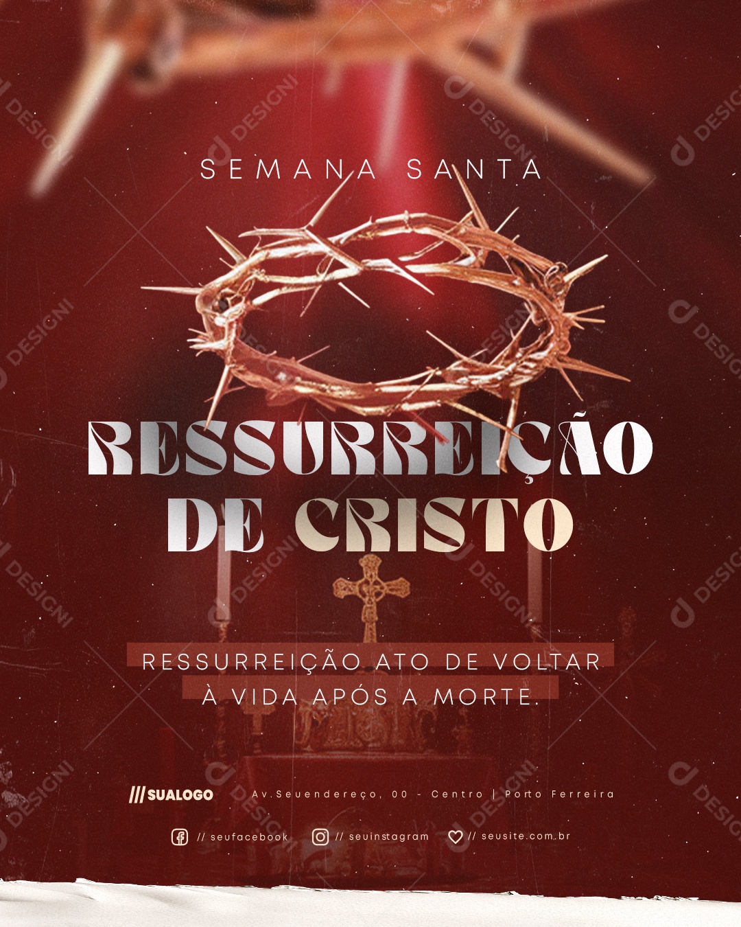 Semana Santa Ressurreição de Cristo Social Media PSD Editável