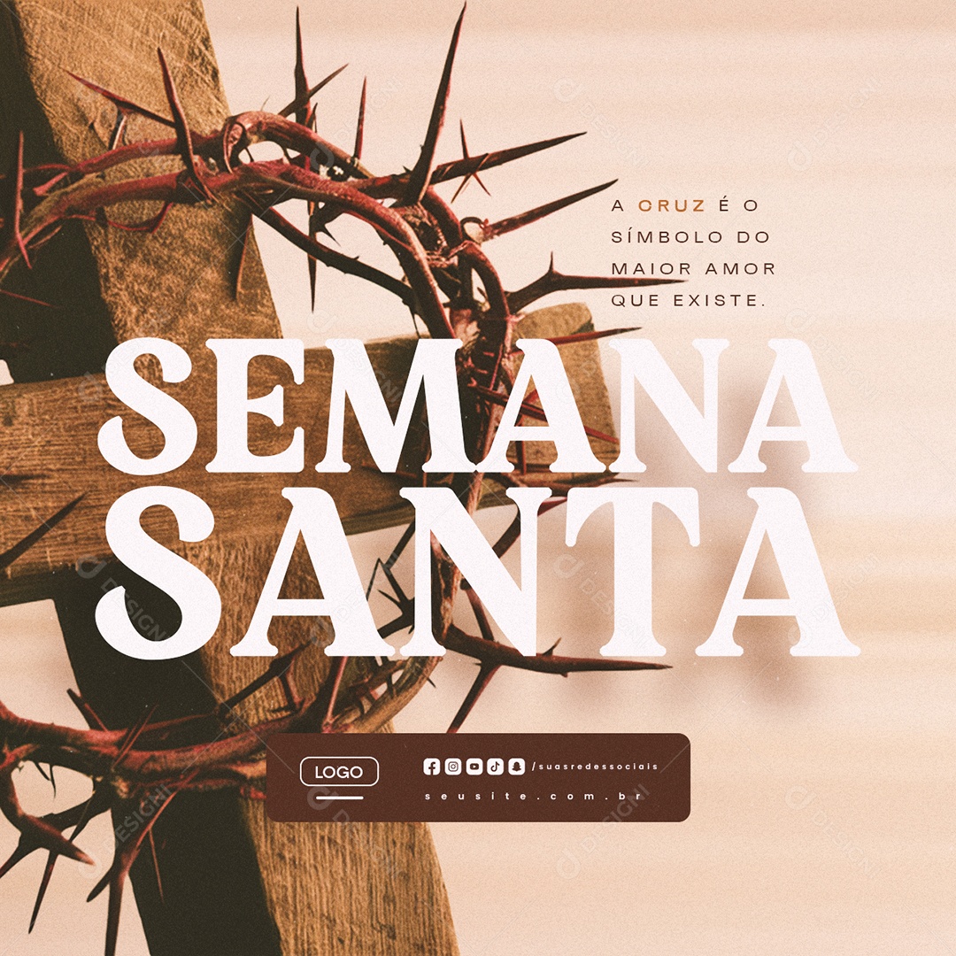 Semana Santa A Cruz é o Símbolo do Maior Amor Que Existe Social Media PSD Editável