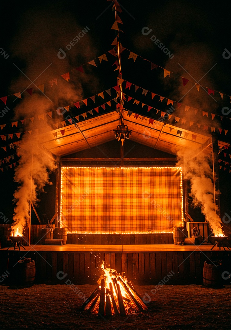Cenário de Palco de festa junina