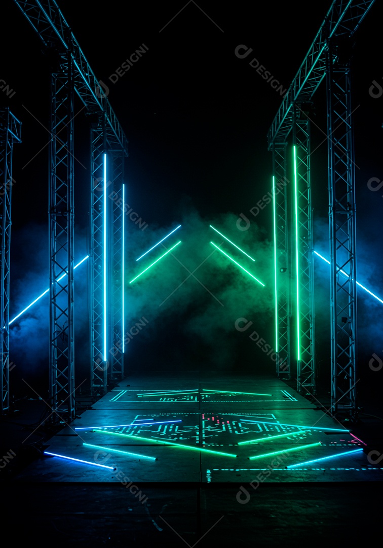 Cenário de Palco futurístico