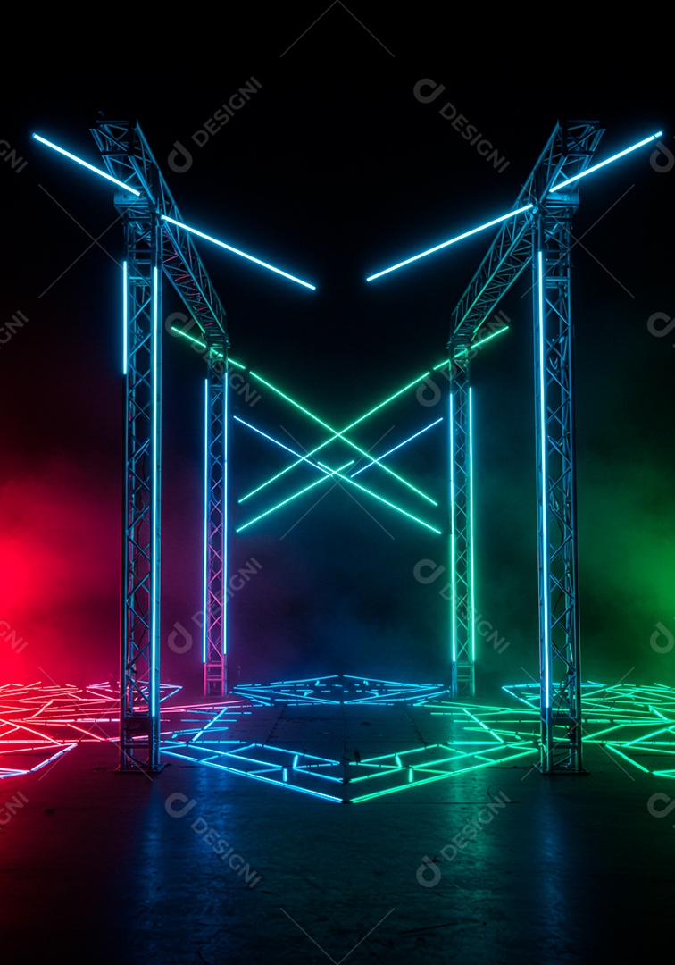 Cenário de Palco futurístico