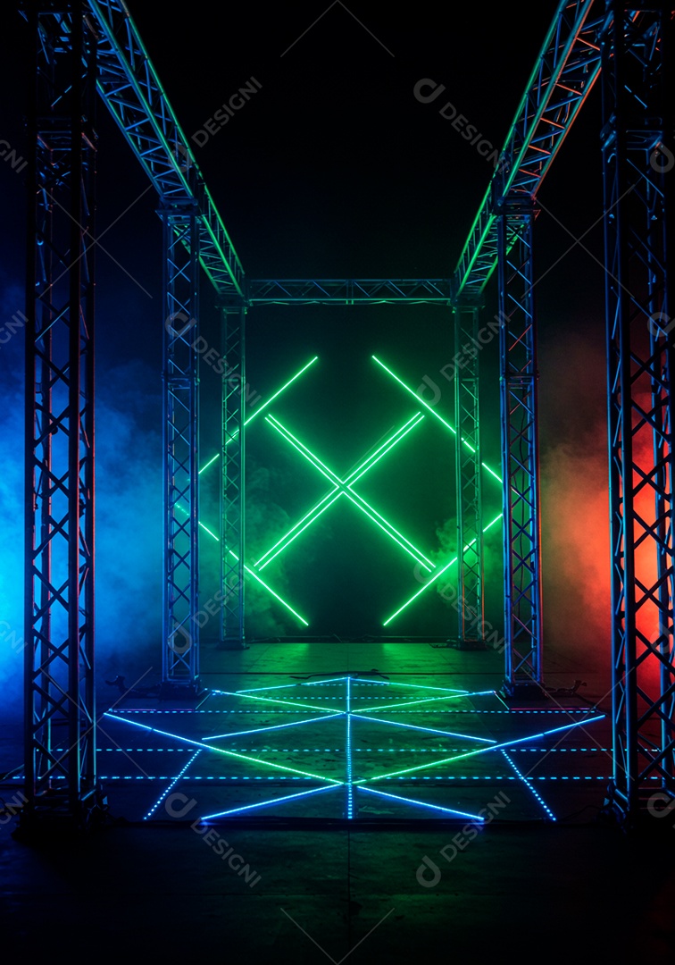 Cenário de Palco futurístico