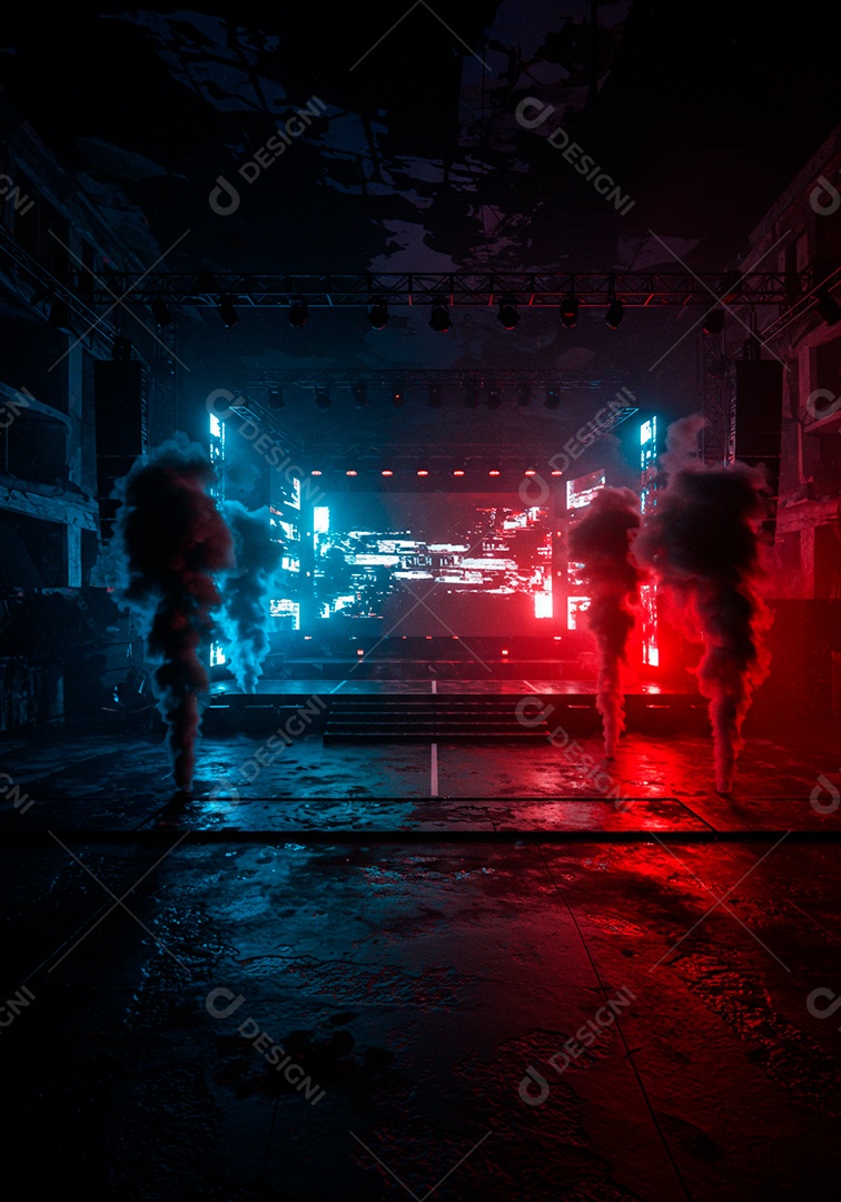 Cenário de Palco futurístico