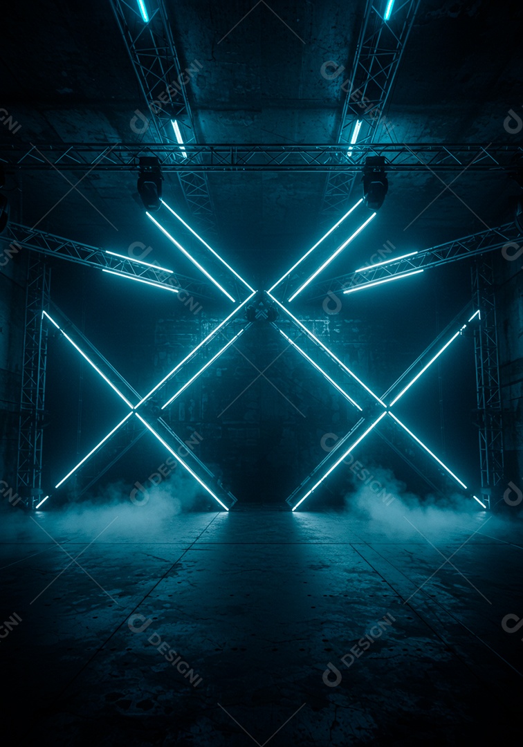 Cenário de Palco futurístico