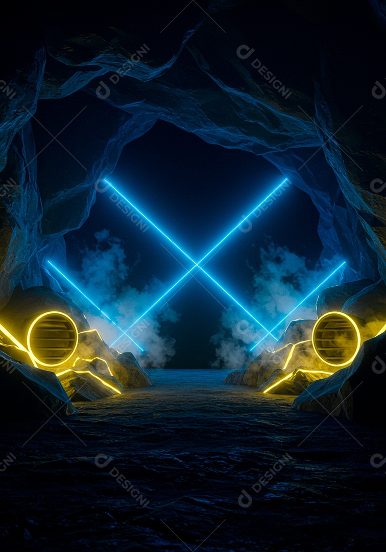 Cenário de Palco futurístico