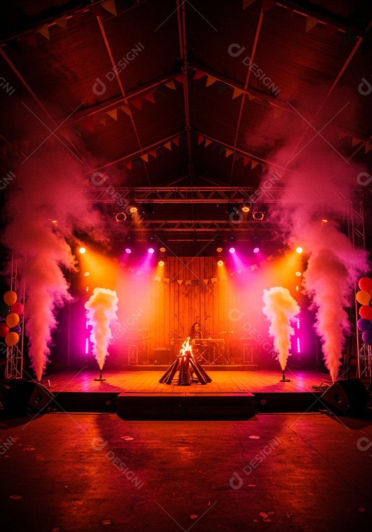 Cenário de Palco de festa junina