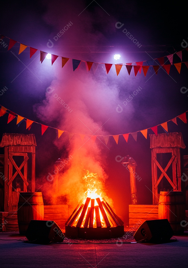 Cenário de Palco de festa junina